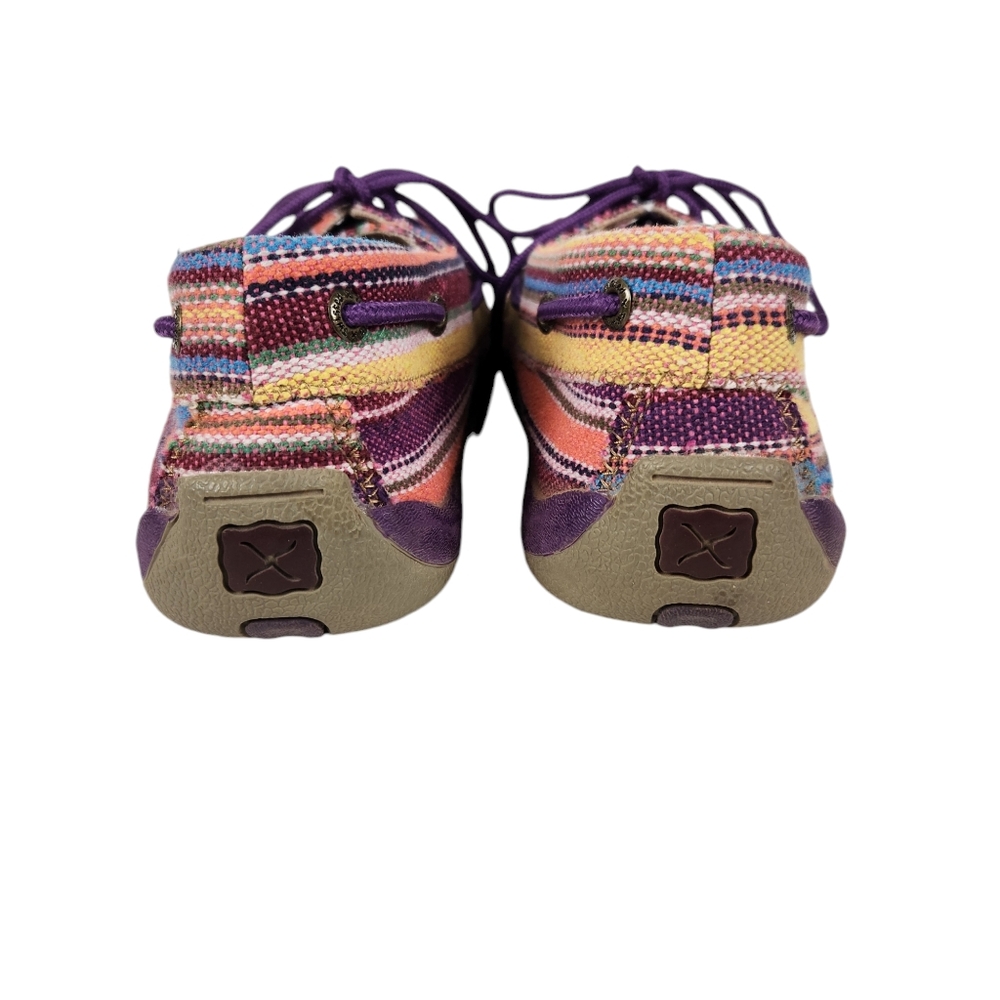 Twisted X Purple Serape Western Boat Deck Casual Lace Up Shoes Women's Size 8 - Picture 7 of 12